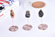 3PCS Agate Geode Irregular Natural Crystal with Copper Stand Gem Ornaments for Healing Crystal Home Decor 3-5"