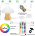 Wooden Mushroom Lamp Mushroom Night Light with 16 Color Changing and Dimmable Anniversary Birthday Gifts for Women Mom Grandma