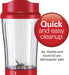 Portable Blender for Shakes and Smoothies with 14 Oz BPA Free Travel Cup and Lid, Durable Stainless Steel Blades for Powerful Blending Performance, Red (51101RV)