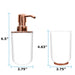 Bathroom Accessories Set, Toothbrush Holder, Soap Dispenser, Rose Gold and White, 4 Piece