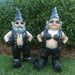 Gnomes Biker Dude & Babe Motorcycle Gnome Garden Biker Gnome Couple Statues Resin 16Cm