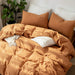 Bedding Duvet Cover Set 100% Washed Cotton Linen like Textured Breathable Durable Soft Comfy (Burnt Orange, Queen)