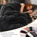 3 Piece Faux Fur Comforter Cover Set, Furry Plush Duvet Cover Set, Luxury Ultra Soft Velvet Fuzzy Fluffy Bedding Set, Shaggy Duvet Cover with 2 Pillow Shams, Zipper Closure, Queen Size, Dark Gray
