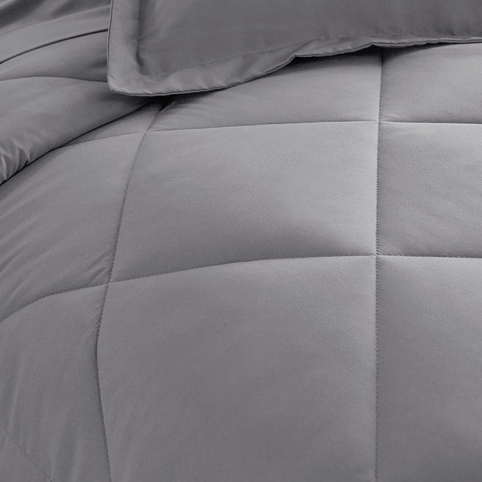 Queen Bed in a Bag 7-Pieces Comforter Set with Sheets Light Grey All Season Bedding Sets with Comforter, Pillow Shams, Flat Sheet, Fitted Sheet and Pillowcases