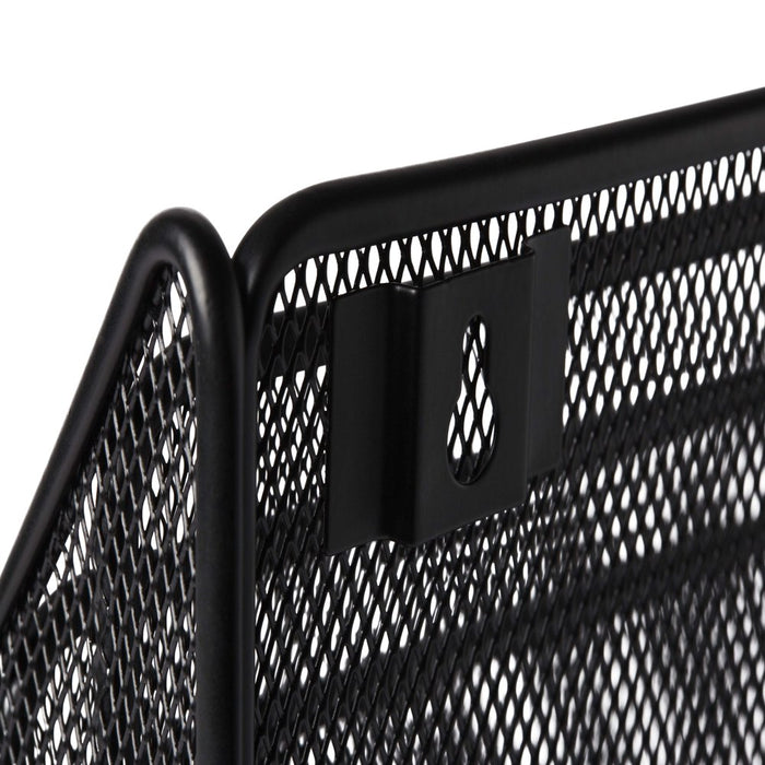 Pen + Gear,Desktop Organizers, Metal Mesh Desk Organizer with Hook,Black, 3 Compartments,
