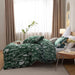 Queen Comforter Set Emerald Comforter Set 3 PCS Bedding Sets Floral Comforter Set Plant Flowers Printed on Fluffy Comforter Set for All Season