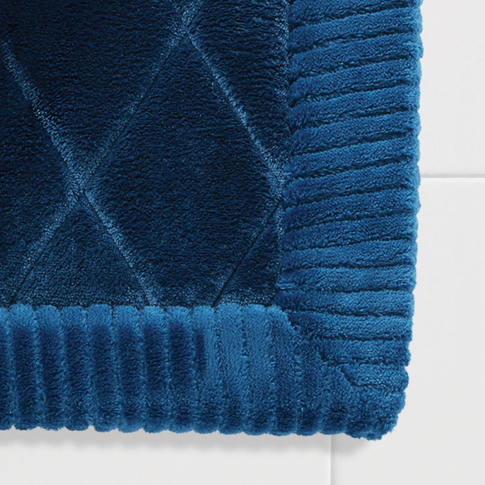 Mainstays Stockholm 15-Piece Geometric Polyester Shower Curtain Set, Navy