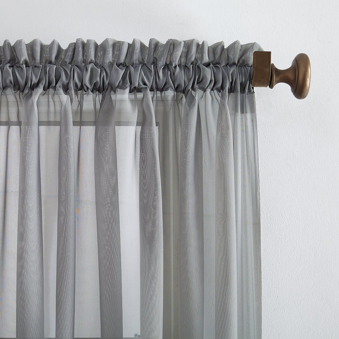 Mainstays Marjorie Sheer Voile Curtain, Single Panel, 59"W X 63"L, Gray