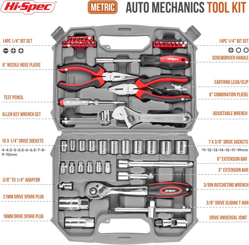 Tools 67Pc Metric Auto Mechanic Tool Set, Motorcycle & Car Tool Kit, Auto Repair Tool Set with Pliers, Screwdriver Set, Socket Kit & Tool Box Storage Case for Cars, Trucks, Boats Rvs & Jeeps.