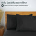 6 PC Sheet Set Sheets Deep Pockets 18" Eco Friendly Wrinkle Free Sheets Machine Washable Hotel Bedding Silky Soft - Black Queen