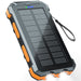Durecopow 30000Mah Solar Charger for Cell Phone Iphone, Portable Solar Power Bank with Dual 5V USB Ports, 2 Led Light Flashlight, Compass Battery Pack for Outdoor Camping Hiking (Orange)