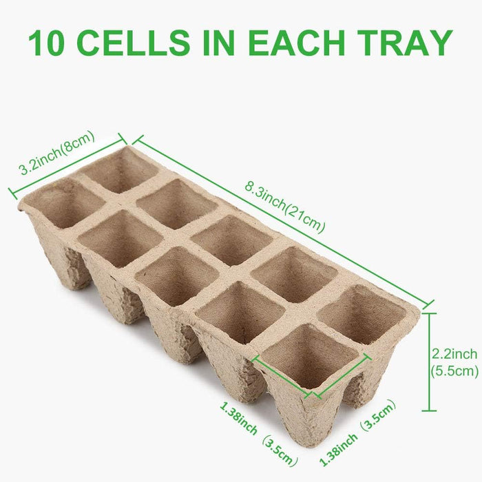 240 Cells Peat Pots Seed Starter Trays, 24 Packs Biodegradable Seedling Pots Germination Trays, Organic Plant Starter Kit with 15 Pcs Plant Labels