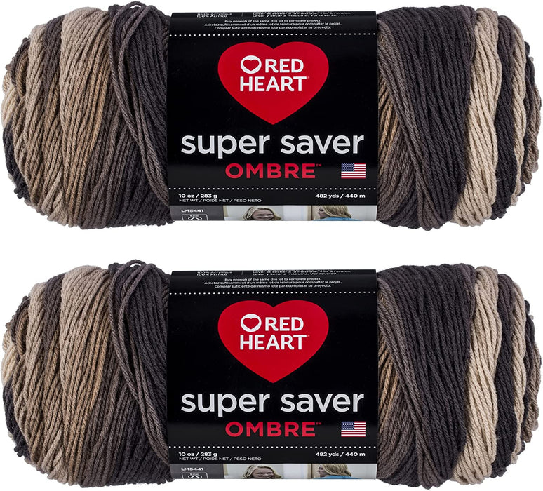 Red Heart Super Saver Jumbo Yarn, Sunny 2 Pack
