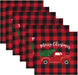 Wusikd Snowflakes Buffalo Plaid Cloth Napkins Set of 6 Winter Christmas Dinner Napkins Solid Washable Reusable Polyester Table Napkins Oversized 20"X20" with Hemmed Edges for Home Weeding Decoration