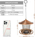 Squirrel Proof Bird Feeders, Cute Lantern Bird Feeder Roof Shaped, Heavy Duty Metal Wild Bird Feeder with Hook for Garden Yard outside Hanging Decor, 2Lbs Capacity - Bronzed