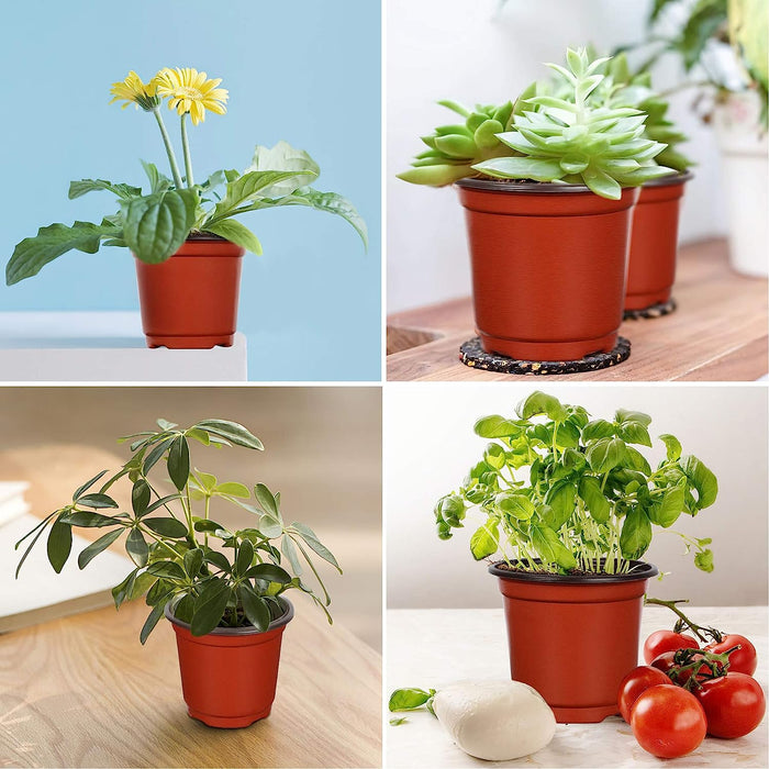 110 Pcs 4" Plastic Plants Nursery Pot,Seed Starting Pots