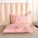 Gold Metallic Marble Comforter Set Queen Size Foil Print Glittering Bedding Sets, Blush/Gold, Queen