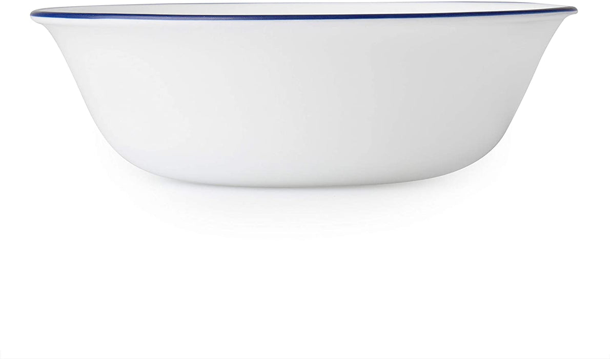 Vitrelle 18-Piece Service for 6 Dinnerware Set, Triple Layer Glass and Chip Resistant, Lightweight round Plates and Bowls Set, Indigo Speckle