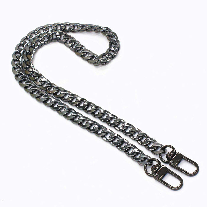 DIY Iron Flat Chain Strap Handbag Chains Purse Chain Straps Shoulder Cross Body Replacement Straps with Metal Buckles (31.5", Silver)