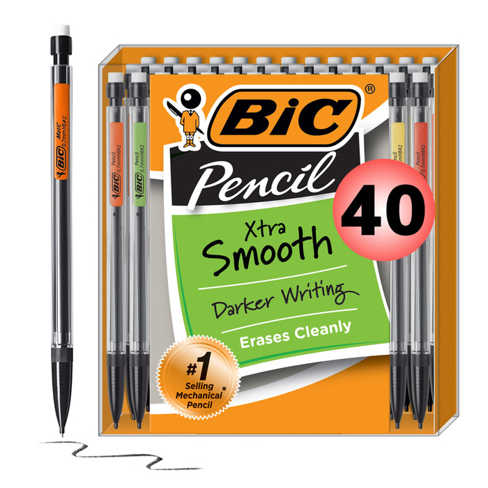 Xtra Smooth No.2 Mechanical Pencil, Medium Point (0.7 Mm), 40 Pack