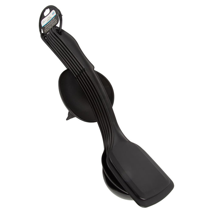 Mainstays 8-Piece Nylon Kitchen Utensil Set with Connector Ring, Black Plastic