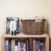 Mainstays Brown Oval 2-Hue Seagrass Storage Basket with Wooden Handles