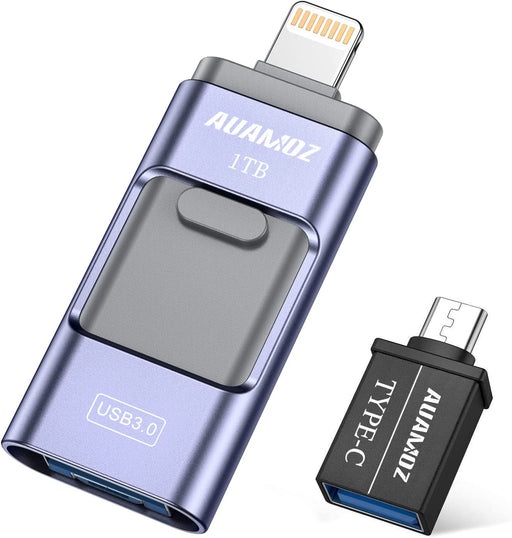 Flash Drive for Iphone 1TB,  USB Memory Stick Photo Stick External Storage Thumb Drive for Iphone Ipad Android Computer (Light Blue)