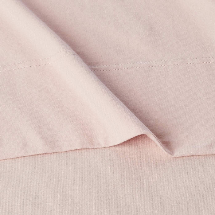 Cotton Jersey Bed Sheet Set - Full, Blush