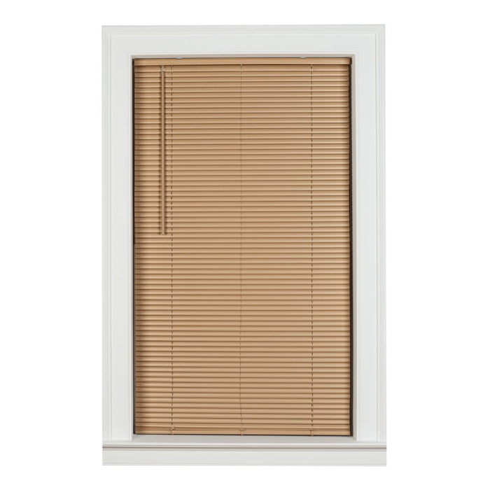 Mainstays 1" Cordless Vinyl Room Darkening Mini Blinds, Khaki, 29X64