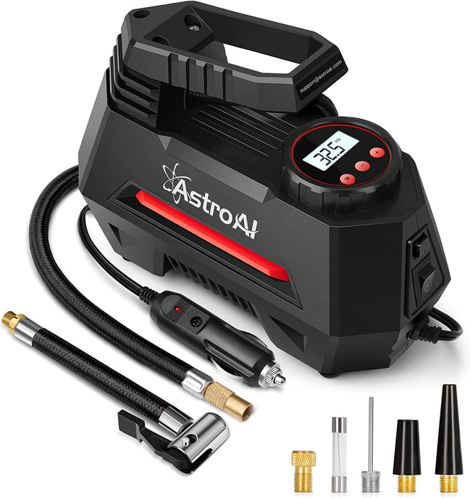 Tire Inflator Portable Air Compressor Air Pump for Car Tires - Car Accessories, 12V DC Auto Tire Pump with Digital Pressure Gauge, 100PSI with Emergency LED Light for Car, Bicycle, Balloons