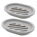 2-Pack Soap Dish with Drain, Soap Holder, Soap Saver, Easy Cleaning, Dry, Stop Mushy Soap (Grey)