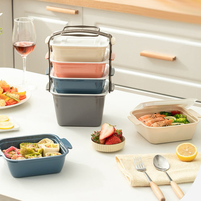 Portable Hermetic Lunch Box Grid Children Student Bento Box Leakproof Microwavable Prevent Odor School