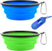 Collapsible Dog Bowls, Portable Travel Dog Bowls, Expandable for Cat Dog Water Bowls Food Feeding, 2 Pack Silicone Pet Bowls with Waste Bag Dispenser