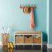 2 Decorative Hand-Woven Water Hyacinth Wicker Storage Basket, 16X11X11 Perfect for Shelving Units