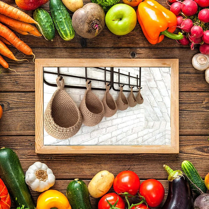Jute Eco Storage Basket Portable Wall Hanging Flower Basket Organizer Fruit Vegetable Toys,Rattan Box Home Decoration by