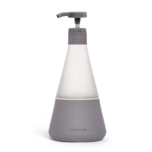 Dish Soap Dispenser with Pump, Refillable Glass 14 Oz Container, Shatter Resistant, Liquid Dishwashing Detergent, Non-Slip Grip, Matte Clear Frosted Finish, Kitchen Sink, 1 Pack - Charcoal