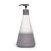 Dish Soap Dispenser with Pump, Refillable Glass 14 Oz Container, Shatter Resistant, Liquid Dishwashing Detergent, Non-Slip Grip, Matte Clear Frosted Finish, Kitchen Sink, 1 Pack - Charcoal
