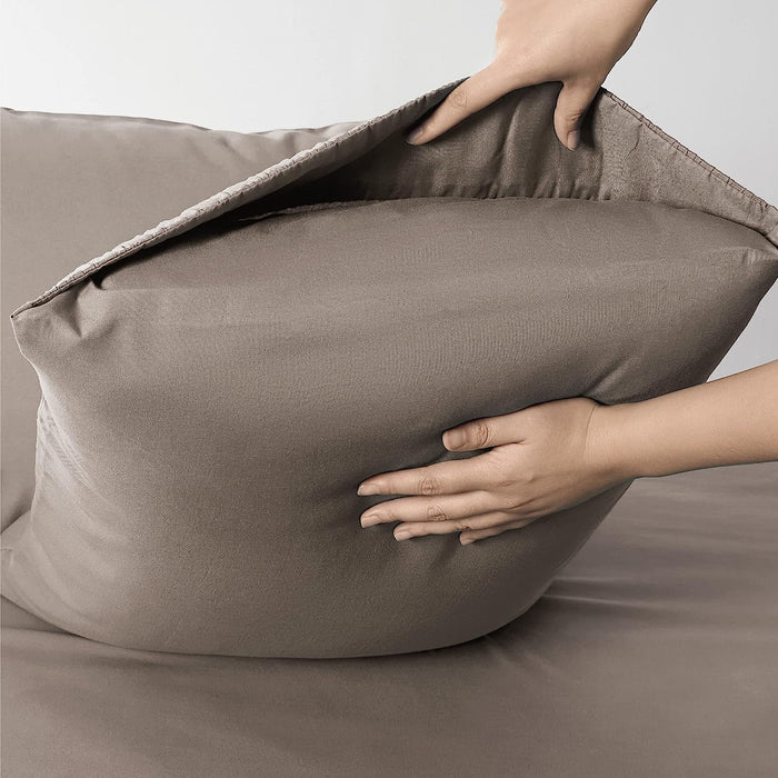 Bedsure Full Size Sheet Sets - Soft 1800 Sheets for Full Size Bed, 4 Pieces Hotel Luxury Brown Sheets Full, Easy Care Polyester Microfiber Cooling Bed Sheet Set