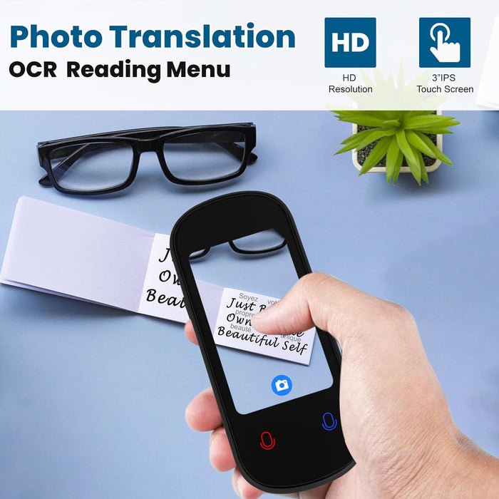 Language Translator Device, Two Way Real-Time Voice Translation, Support 138 Languages, Accurate Offline&Recording&Photo Instant Translation with 3” HD Inch Touch Screen for Travel Business