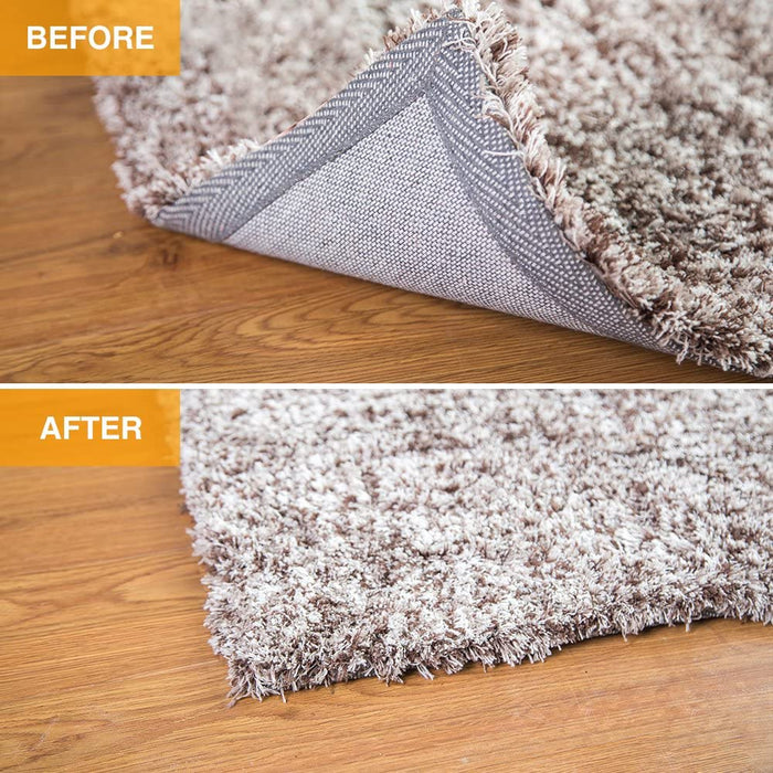Rug Pads Grippers, 8 PCS Non Slip Washable Grippers for Rug, “Vacuum TECH” - New Materials to anti Curling Rug Pad : Keep Your Rug in Place & Make Corner Flat and Easily Peel Off
