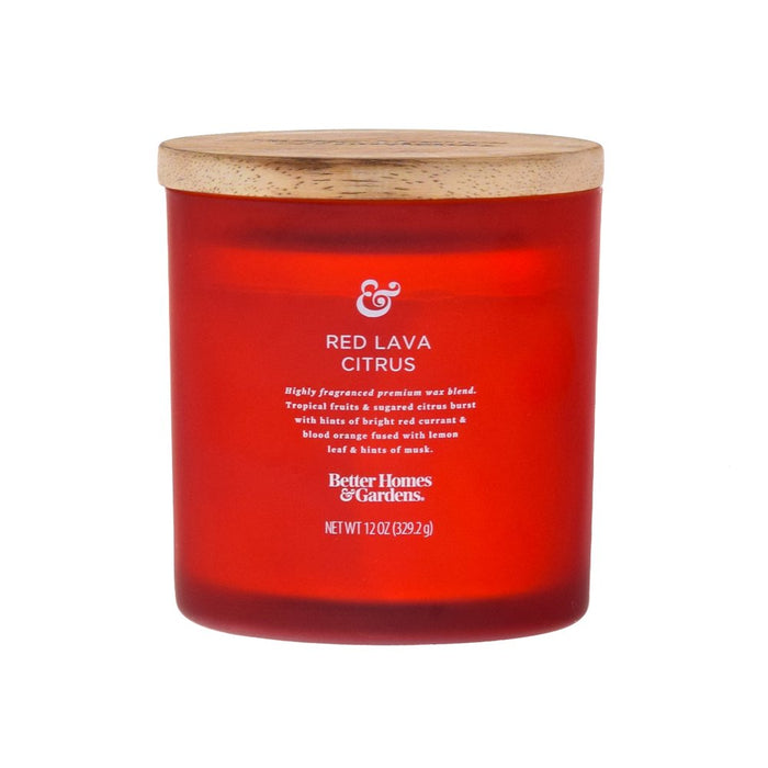 Better Homes & Gardens 12Oz Red Lava Citrus Scented 2-Wick Jar Candle