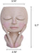 Face Flower Pot Head Planter Pot Succulent Planter Cute Resin Cactus Planter with Drainage Hole Closed Eyes
