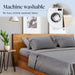 6 PC Sheet Set Bamboo Sheets Deep Pockets 18" Eco Friendly Wrinkle Free Sheets Machine Washable Hotel Bedding Silky Soft - Light Grey Queen