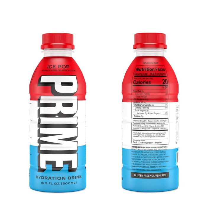 Prime Hydration Sports Drink Variety Pack - Energy Drink, Electrolyte Beverage - Lemon Lime, Tropical Punch, Blue Raspberry, Orange, Grape & Ice Pop - 16.9 Fl Oz by  (6)
