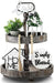 Tiered Tray Decor 10 Pieces Farmhouse Decor for Tiered Tray, White Exquisite Relief Design Sign Rustic Table Ornaments for Kitchen Table Decoration, Housewarming Gift (Tiered Tray NOT Included)
