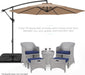 10Ft Offset Hanging Market Patio Umbrella W/Easy Tilt Adjustment, Polyester Shade, 8 Ribs for Backyard, Poolside, Lawn and Garden - Tan