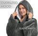 Oversized Blanket Hoodie Sweatshirt, Wearable Sherpa Lounging Pullover for Adults Women Men