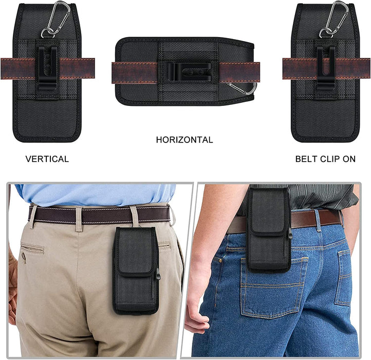 Phone Holster Fits Iphone 14 11 12 13 Pro Max 8 7 6 plus Samsung Galaxy S21 S20 FE plus Ultra S10E S9 A32 A12 A13 A11 A10E A02S Nylon Cell Pouch Zipper Storage Pocket Holder