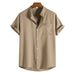 Mens T Shirts,Men'S Summer Fashion Short Sleeve Casual Solid Color Button-Up Shirts