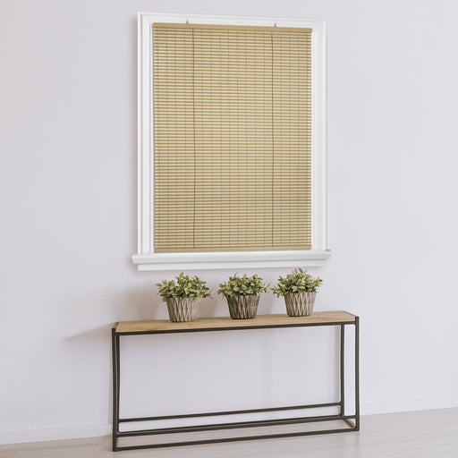 Achim Veranda Indoor/Outdoor Cordless Desert/Almond Vinyl Light Filtering Window Roll-Up Blind, 72" L X 36" W